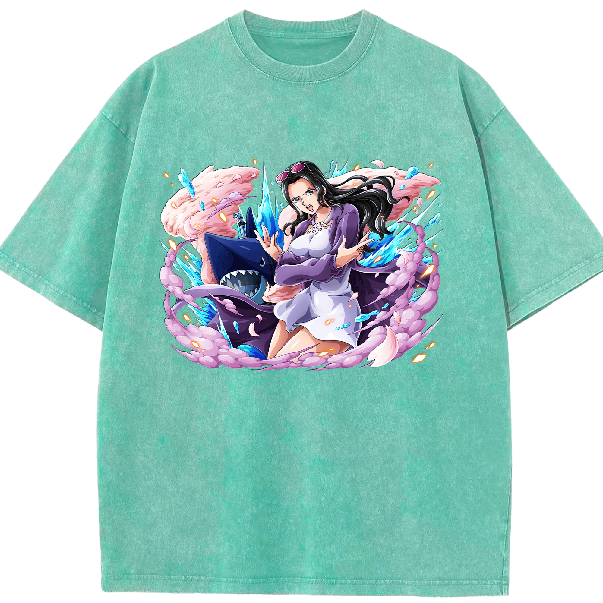 ワンピース ニコ・ロビン ONE PIECE Nico Robin 綿100% ヴィンテージ風 半袖Tシャツ（フロントプリント）